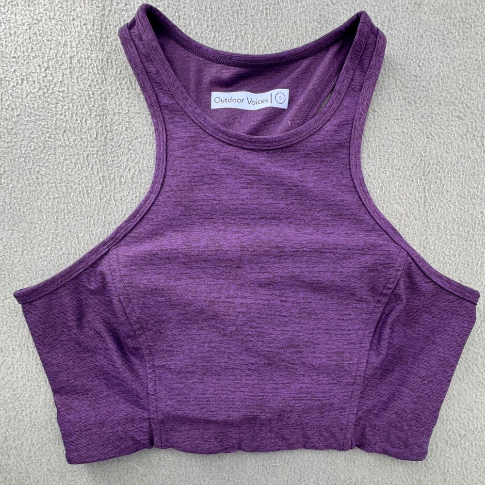 Outdoor Voices Sports Bra S Purple TechSweat Racerback Activewear Gym Fitness